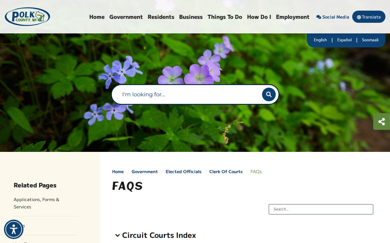 Polk County court records copy fee FAQ