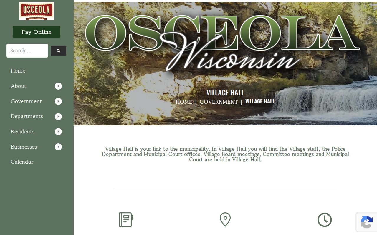Osceola docket search and Village Hall court location