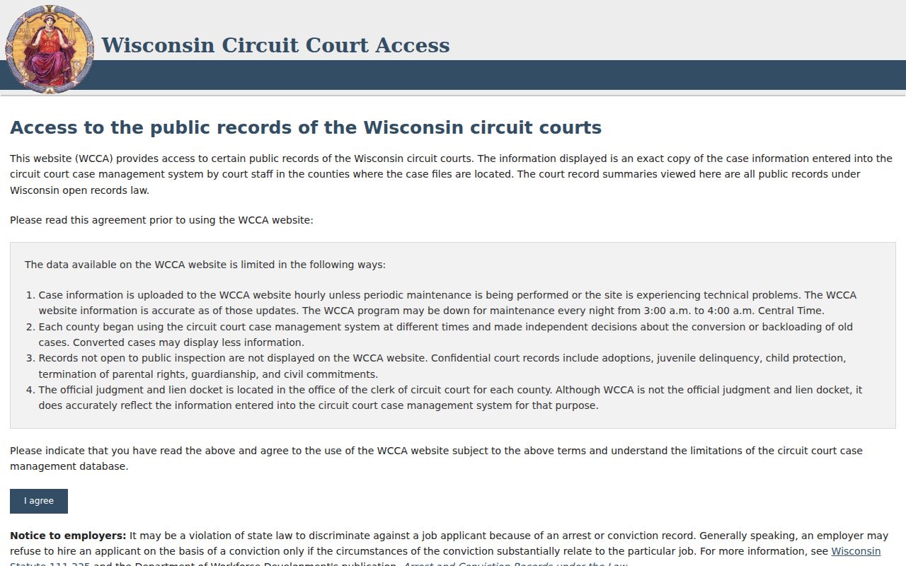 WCCA Polk County selector and party-name search